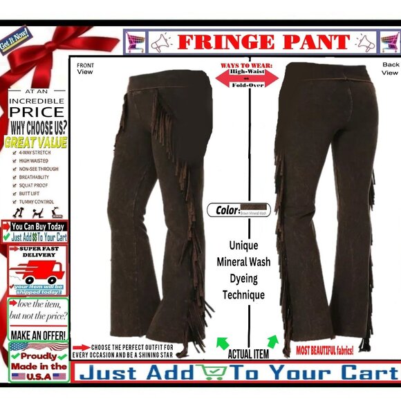 🛑 BULLY Fold Over FRINGE ➕🆒 LEGGING PANT High Waist Mineral Wash💸BUY NOW‼️🟢 - Picture 1 of 16